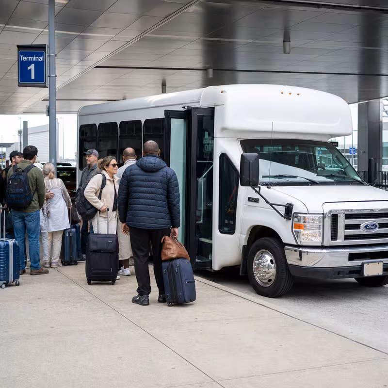 Black Mercedes Sprinter van staged for an Staten Island Airport Transportation group