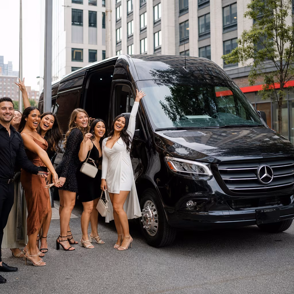 Bachelor and bachelorette party bus