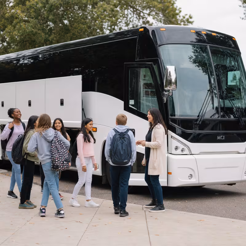 Black Mercedes Sprinter van staged for an Staten Island School Transportation group