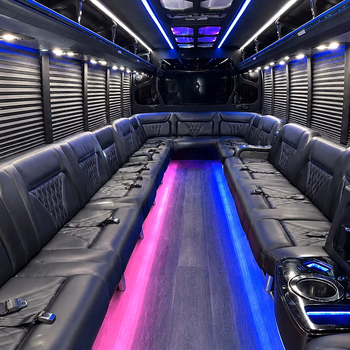Staten Island Birthday, Sweet 16, & Quinceañera Transportation party bus interior