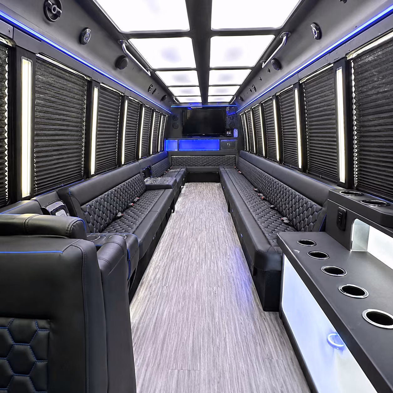 Staten Island Private Event Transportation party bus interior